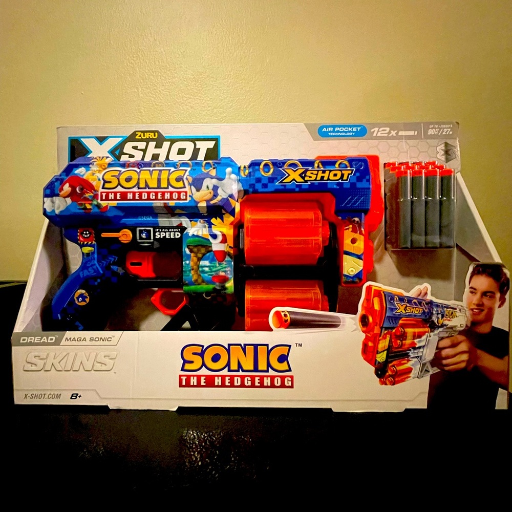 X-Shot SKINS Dread Dart Blaster - Sonic the Hedgehog by ZURU